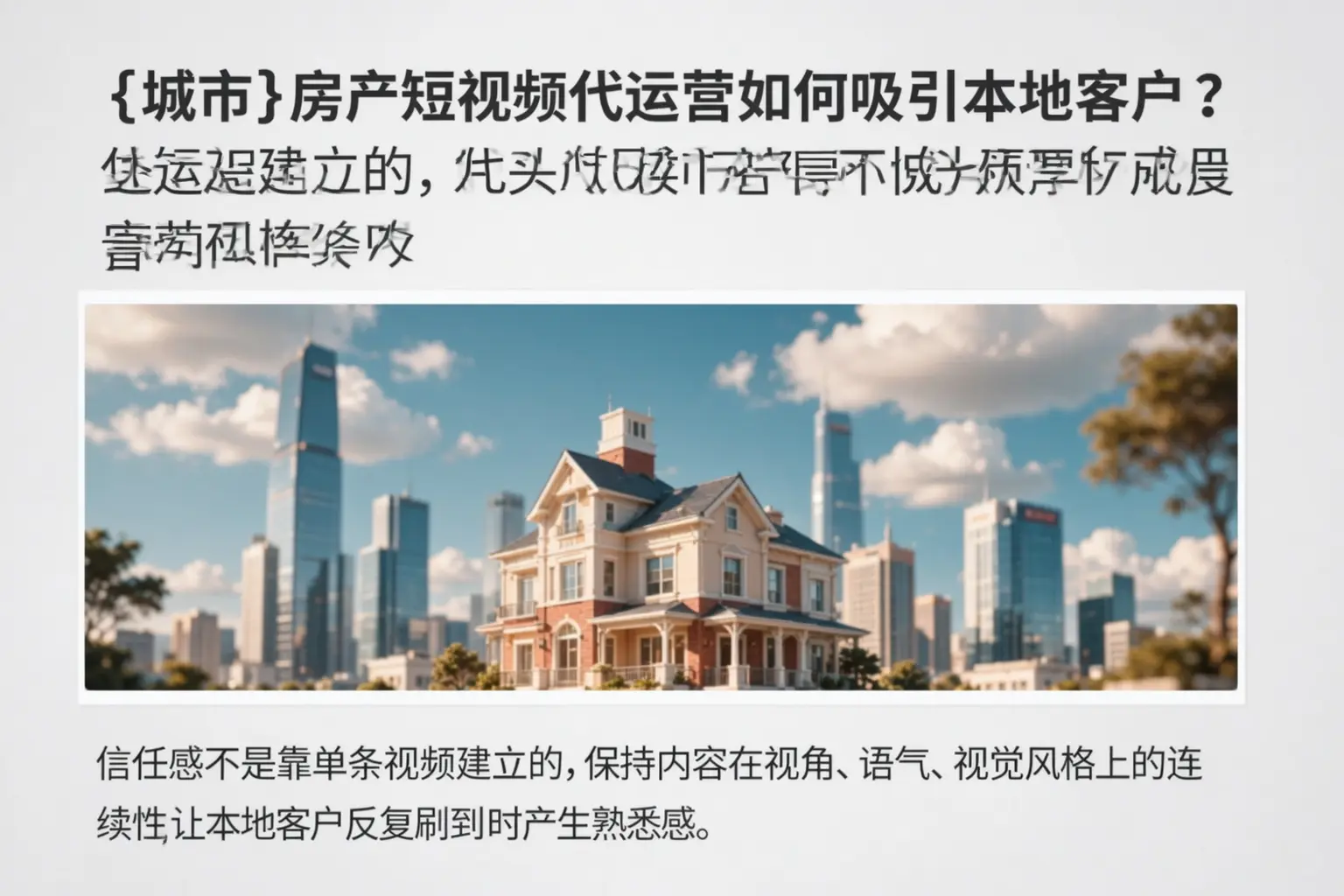 封开房产短视频代运营如何吸引本地客户?